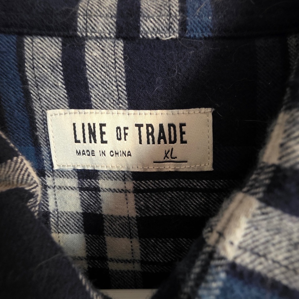 Line of Trade Blue Plaid Men's Casual Button Down Shirt